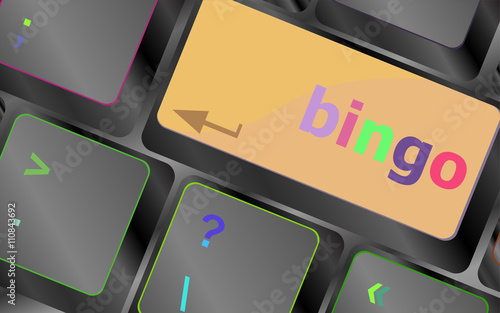 bingo button on computer keyboard keys vector keyboard key. keyboard button. Vector illustration