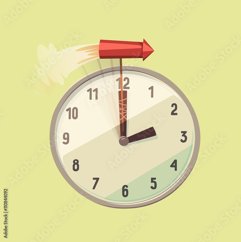 Time speeding. Concept vector illustration.