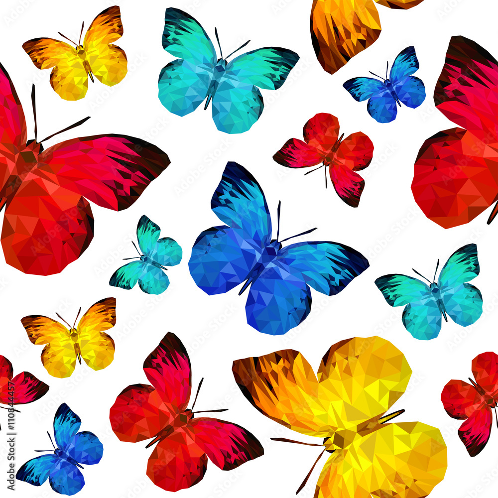 Polygonal butterfly. Seamless wallpaper Polygonal butterfly. Seamless wallpaper