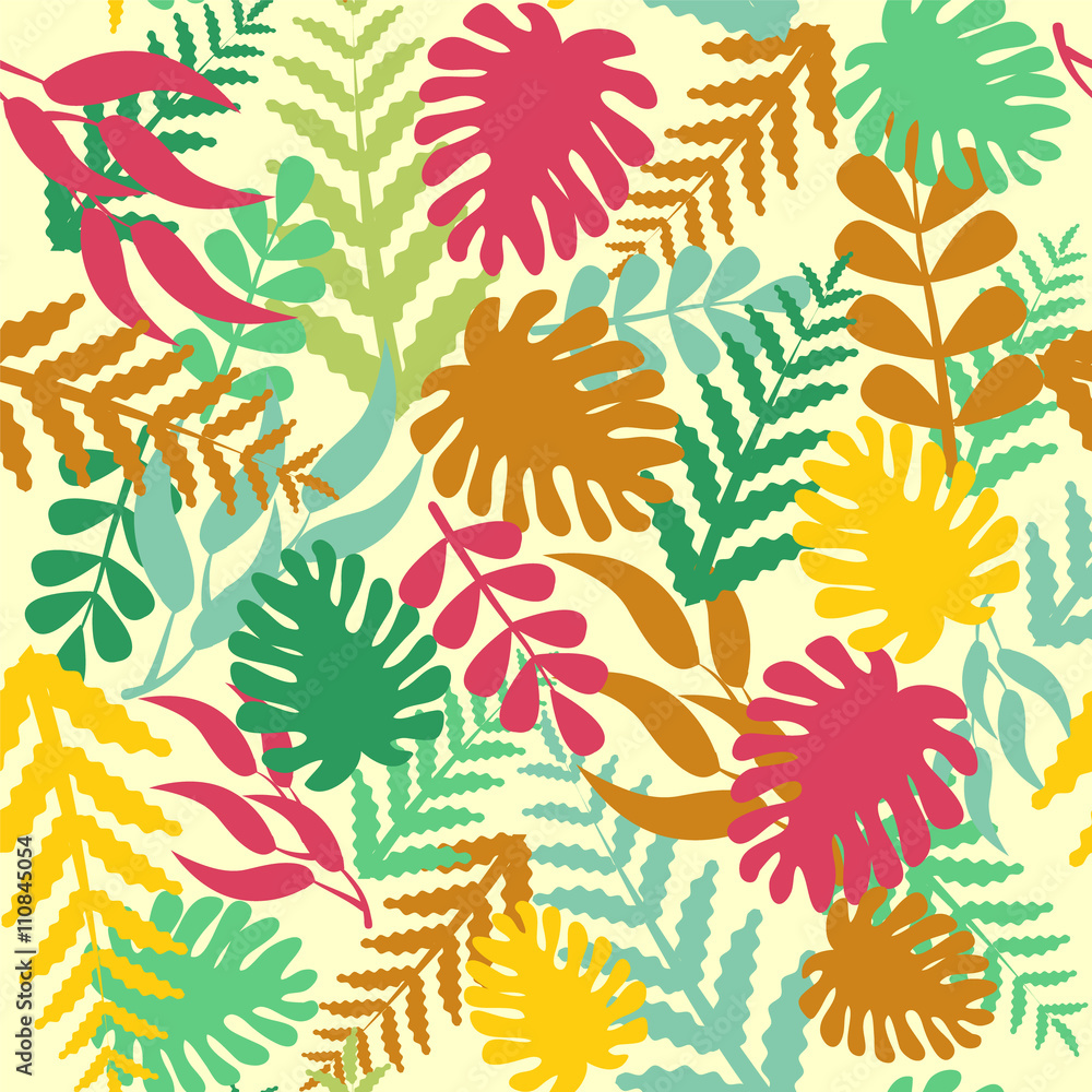 Leaves Seamless Pattern - Illustration Leaves Seamless Pattern - Illustration