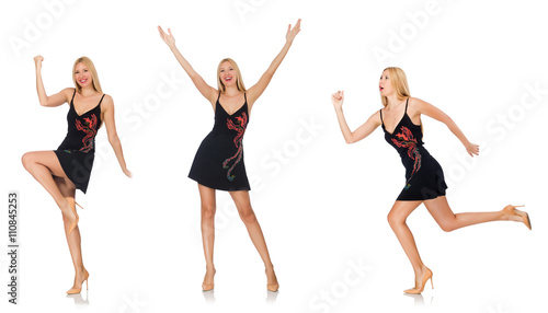 Composite photo of woman in various poses