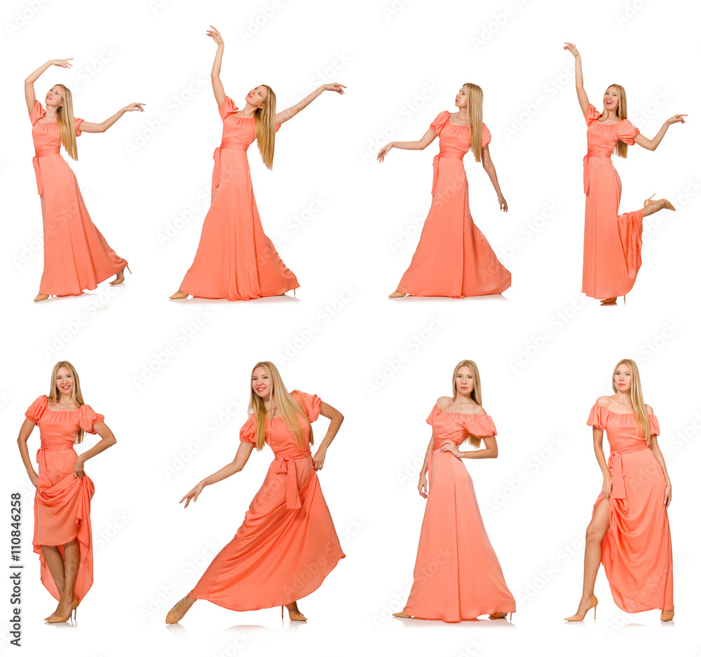 Composite photo of woman in various poses Composite photo of woman in various poses