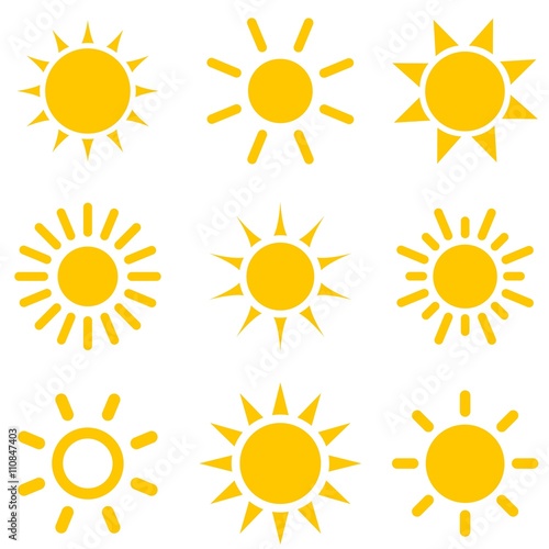 set of sun icons