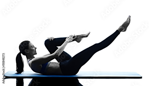 woman pilates exercises fitness isolated photo