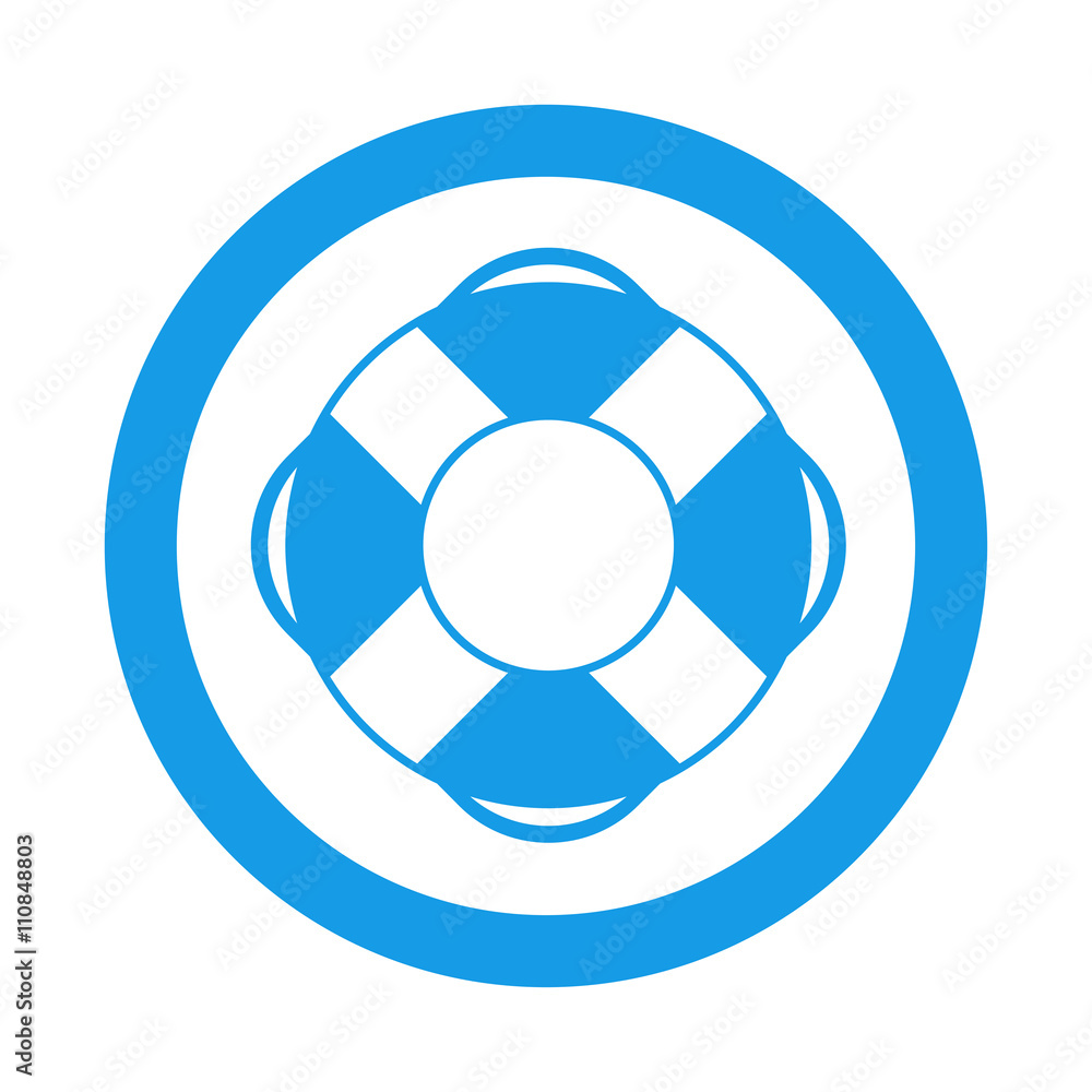 Icono plano salvavidas en circulo color azul Icono plano salvavidas en circulo color azul