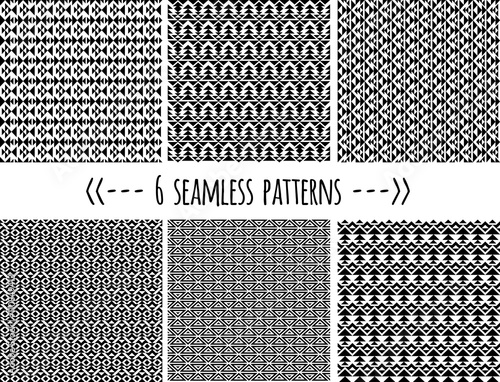 Vector set of six geometric patterns