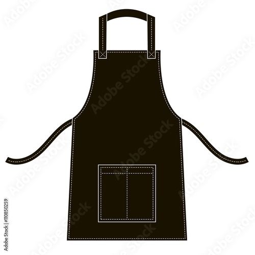 Black apron with outsets and pocket