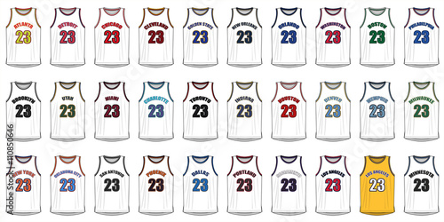 Shirts of American Basketball Cities