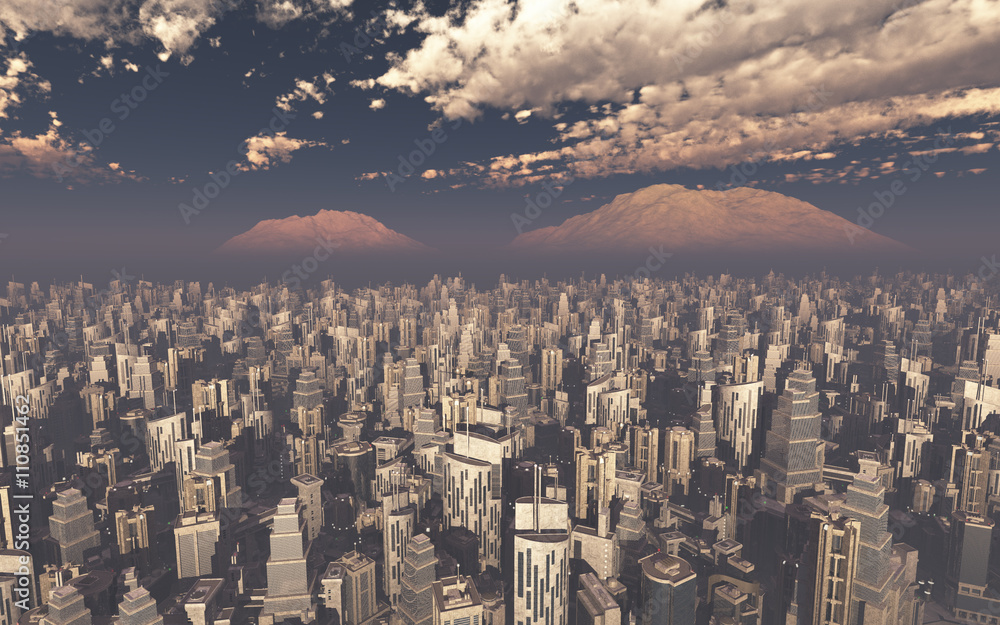 custom made wallpaper toronto digitalAerial view modern city