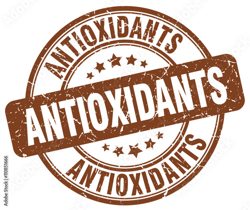 antioxidants brown grunge round vintage rubber stamp