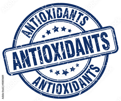 antioxidants blue grunge round vintage rubber stamp