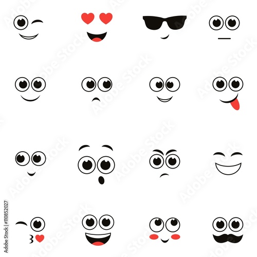 smiley faces isolated on white
