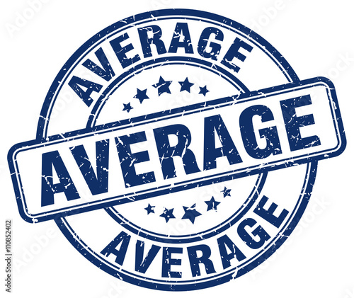 average blue grunge round vintage rubber stamp