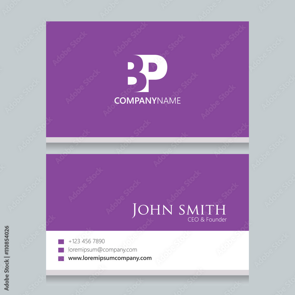 Fototapeta premium BP Logo | Business Card | Vector Graphic Branding Letter Element | White Background Abstract Design Colorful Object