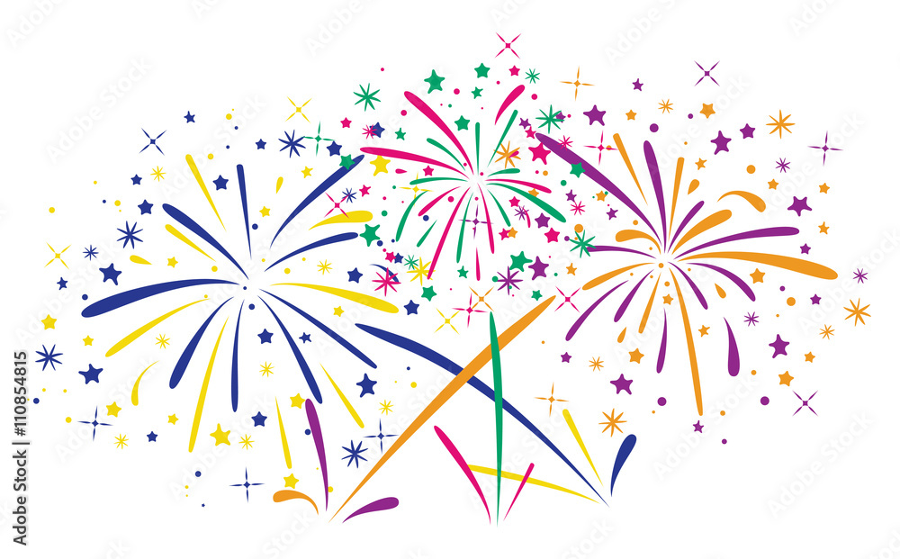 vector abstract anniversary bursting fireworks