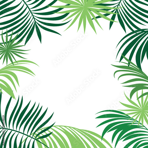 tropical leaves frame