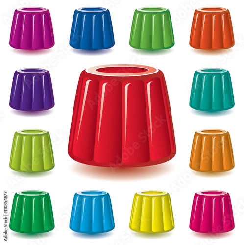vector colorful gelatin jelly assortment