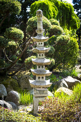 Sculpture in japanese garden