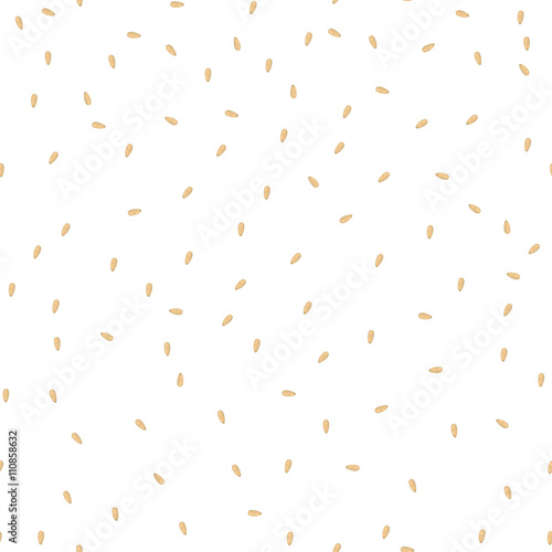Sesame seeds seamless vector pattern. Packaging background design.