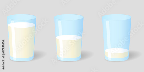 Set of three milk glasses photo