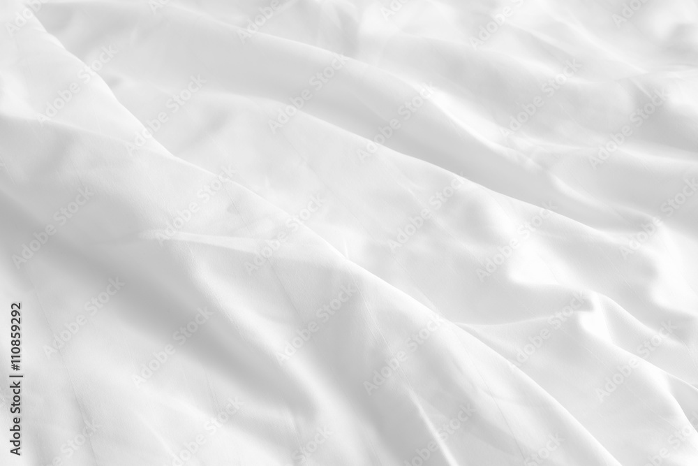 white wrinkle bed sheets - obrazy, fototapety, plakaty 