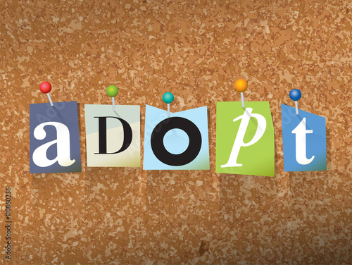 Adopt Concept Pinned Letters Illustration