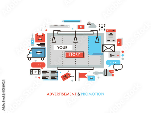 Advertising Story Monoflat Illustration