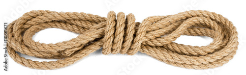 Ship rope isolated on white background photo