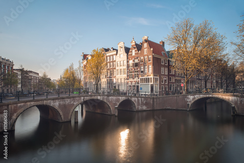 Wonderful view on houses of Amsterdam, Netherlands
