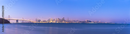 water,bay bridge with cityscape and skyline of san francisco