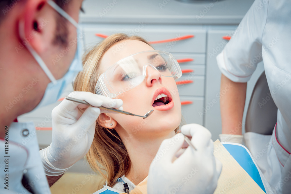 Young woman at the dentist