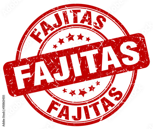 fajitas red grunge round vintage rubber stamp