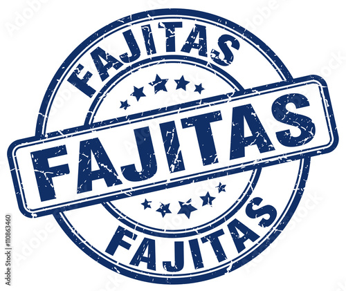 fajitas blue grunge round vintage rubber stamp