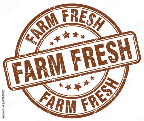 farm fresh brown grunge round vintage rubber stamp