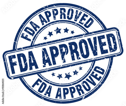 fda approved blue grunge round vintage rubber stamp