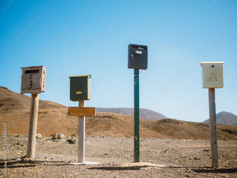 Vintage postal mailboxes