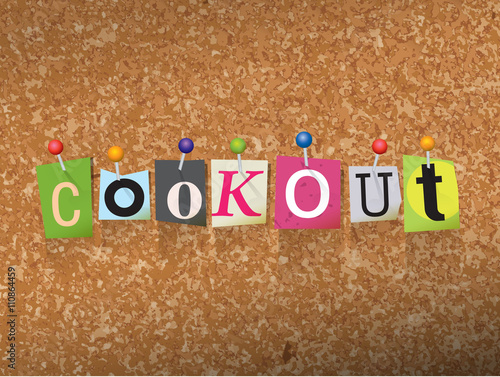 Cookout Concept Pinned Letters Illustration
