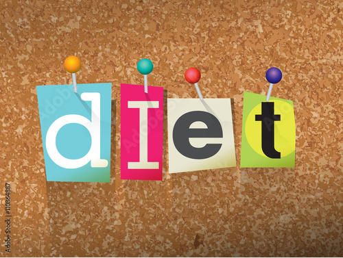 Diet Concept Pinned Letters Illustration