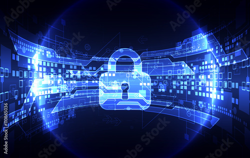 Protection concept of digital and technological.