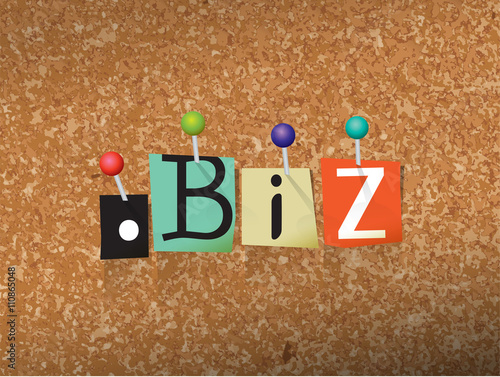 Dot BIz Concept Pinned Letters Illustration