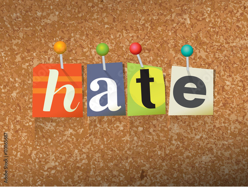 Hate Concept Pinned Letters Illustration