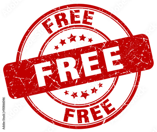free red grunge round vintage rubber stamp