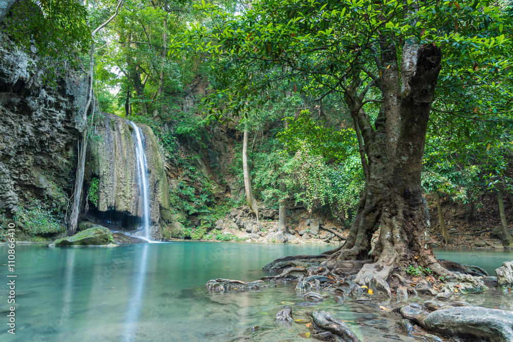 Fototapeta premium Waterfall erawan with rock
