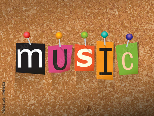 Music Concept Pinned Letters Illustration