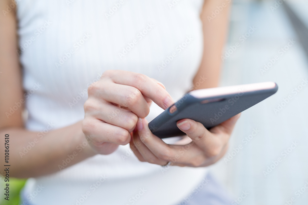 Woman touch on cellphone