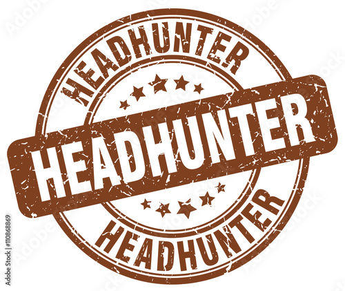 headhunter brown grunge round vintage rubber stamp