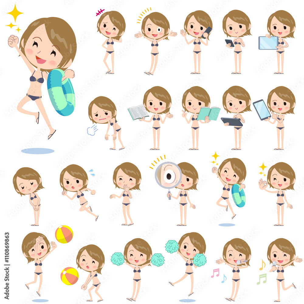 Short hair woman Ring hold Swimwear style 2 Short hair woman Ring hold Swimwear style 2