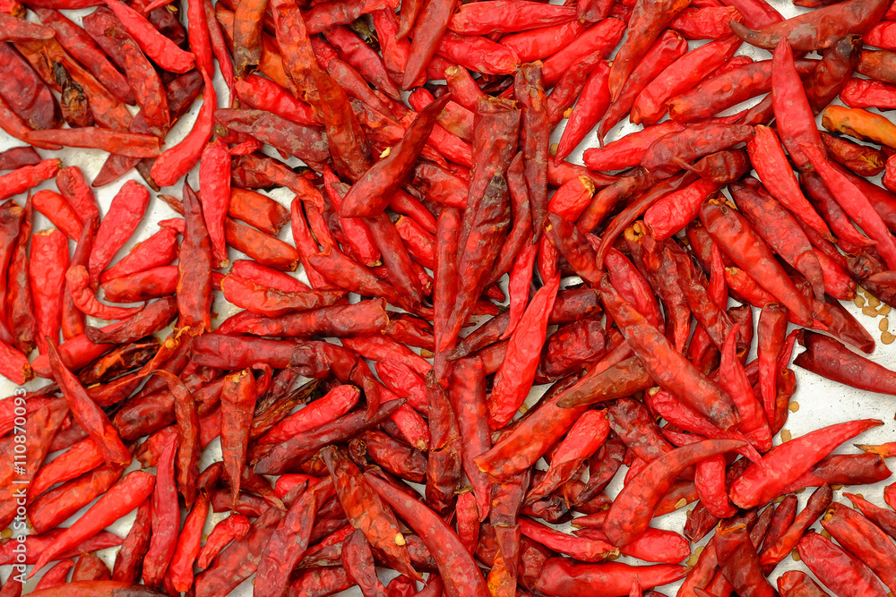 Dried peppers for cooking ,Thai food style . Dried peppers for cooking ,Thai food style .