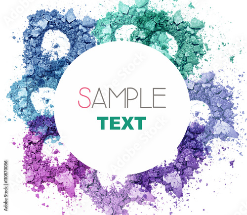 close up of a make up powder on white background