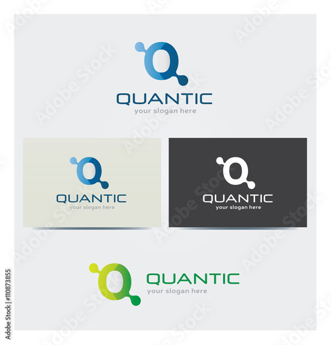 Logo Lettre Q Carte de Visite et Charte Graphique Entreprise Plusieurs Couleurs